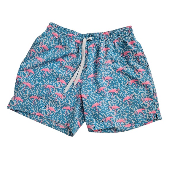 chubbies Other - Chubbies (Mens Small) Swim Trunks Board‎ Shorts Flamingo Print Drawstring Blue